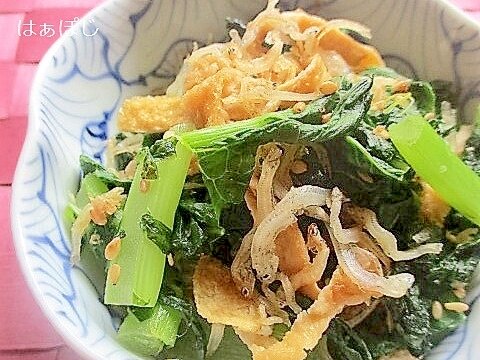 ご飯のおともに♪大根の葉と油揚げの炒めもの